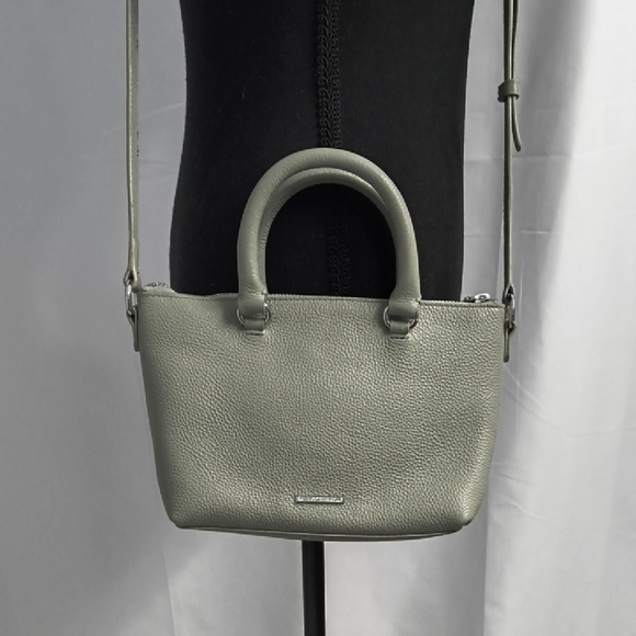Like New Rebecca Minkoff Gray Leather Moto Crossbody Satchel - Picture 9 of 9